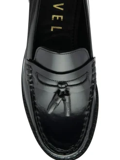 Ravel Chrome Black Leather Loafers