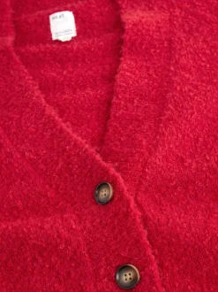Red Boucle Cardigan