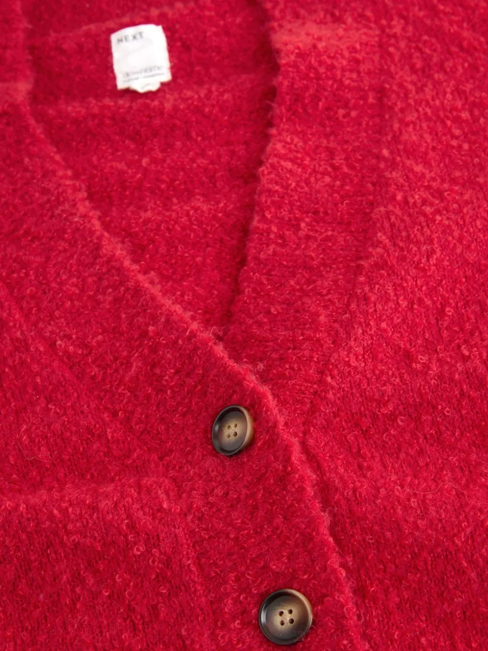 Red Boucle Cardigan