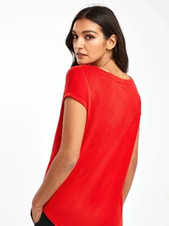Red Cap Sleeve T-Shirt