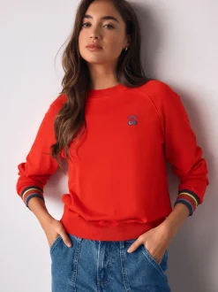 Red Cherry Soft Touch Crew Neck Cotton Rich Jumper