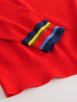 Red Cherry Soft Touch Crew Neck Cotton Rich Jumper