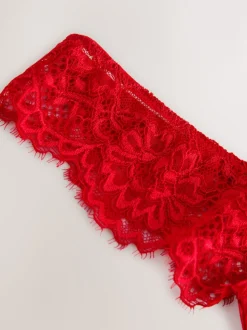 Red Crotchless Thong Lace Knickers