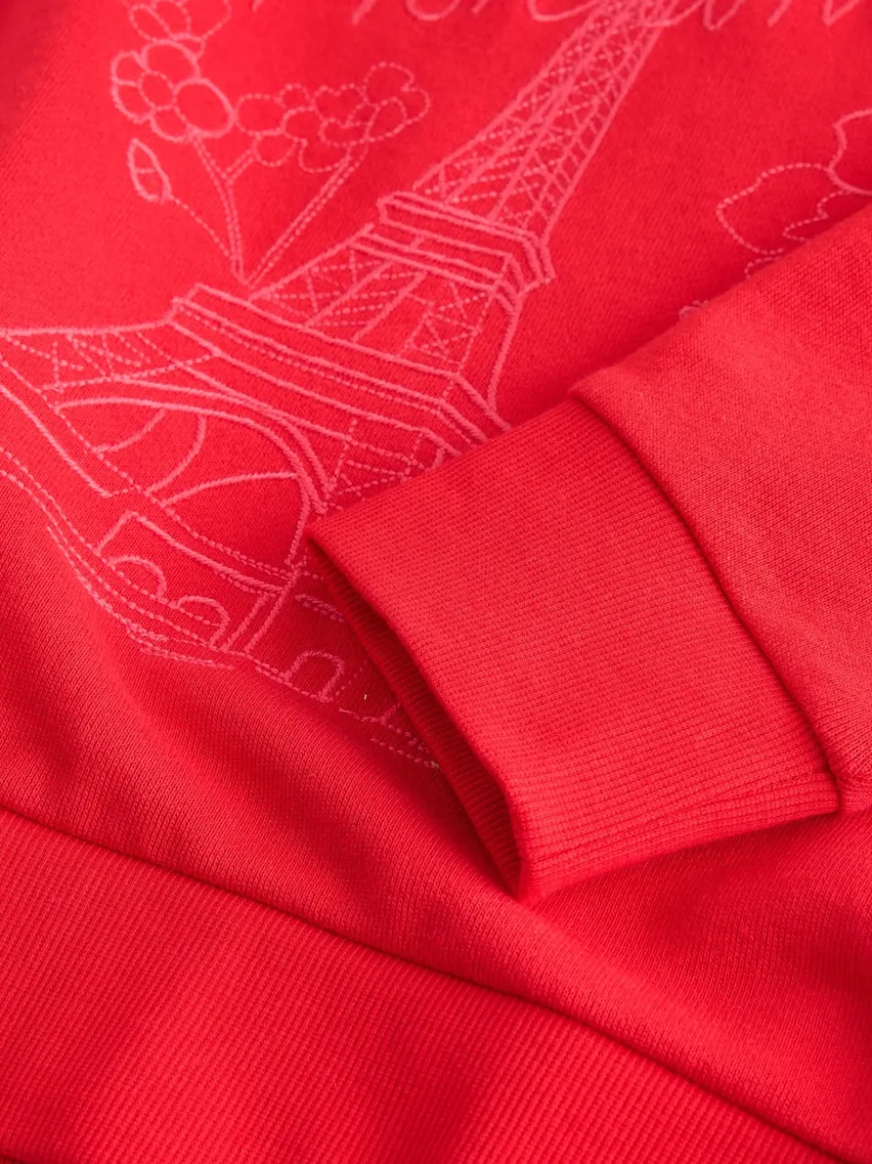 Red Embroidered Sweatshirt