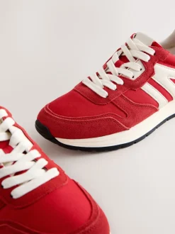Red Forever Comfort® Leather Jogger Lace Up Trainers