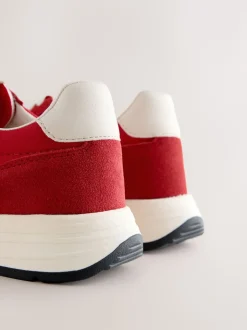 Red Forever Comfort® Leather Jogger Lace Up Trainers