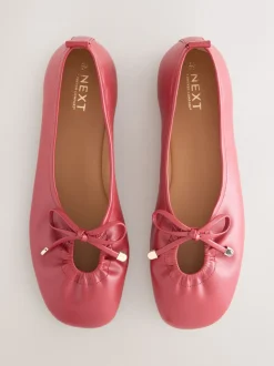 Red Forever Comfort® Tie Up Round Toe Ballet Flats