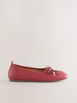 Red Forever Comfort® Tie Up Round Toe Ballet Flats