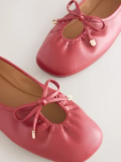 Red Forever Comfort® Tie Up Round Toe Ballet Flats