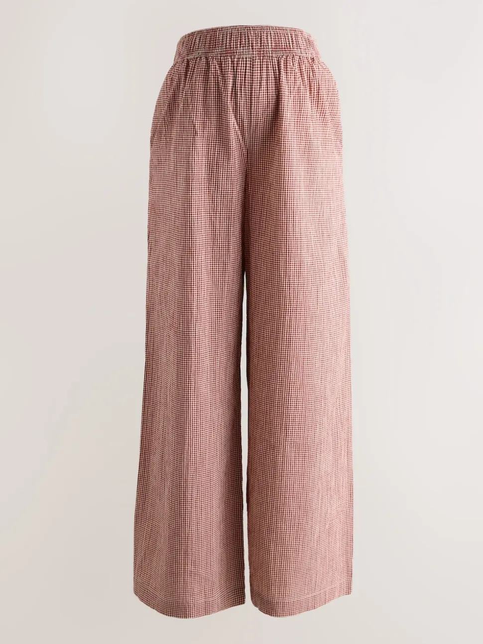 Red Gingham Maternity Wide Leg Trousers