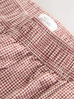 Red Gingham Maternity Wide Leg Trousers