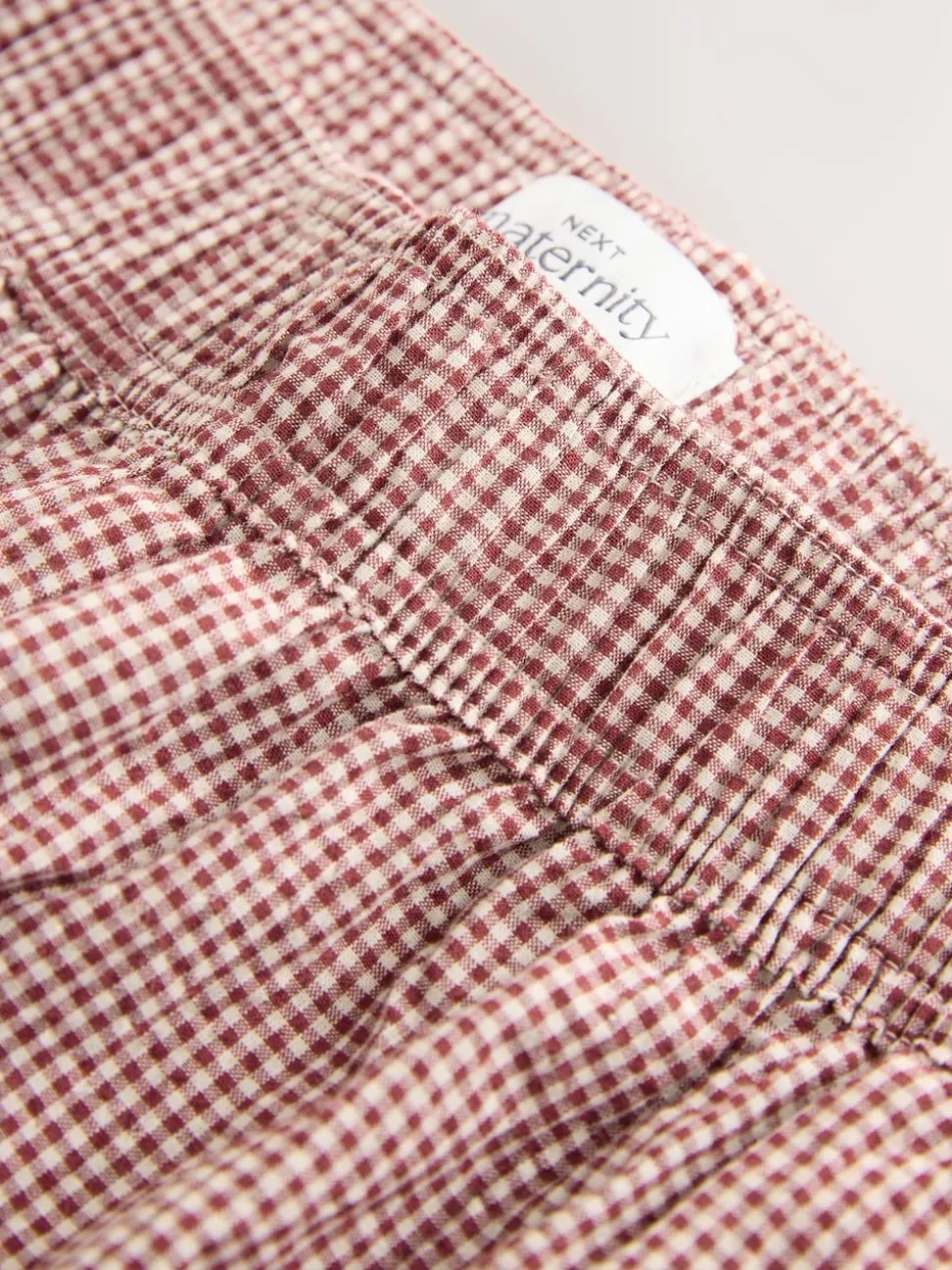 Red Gingham Maternity Wide Leg Trousers