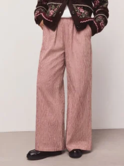 Red Gingham Wide Leg Trousers