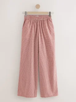 Red Gingham Wide Leg Trousers