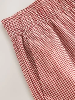 Red Gingham Wide Leg Trousers