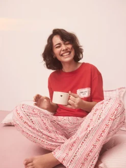 Red Graphic Short Sleeve Pyjamas