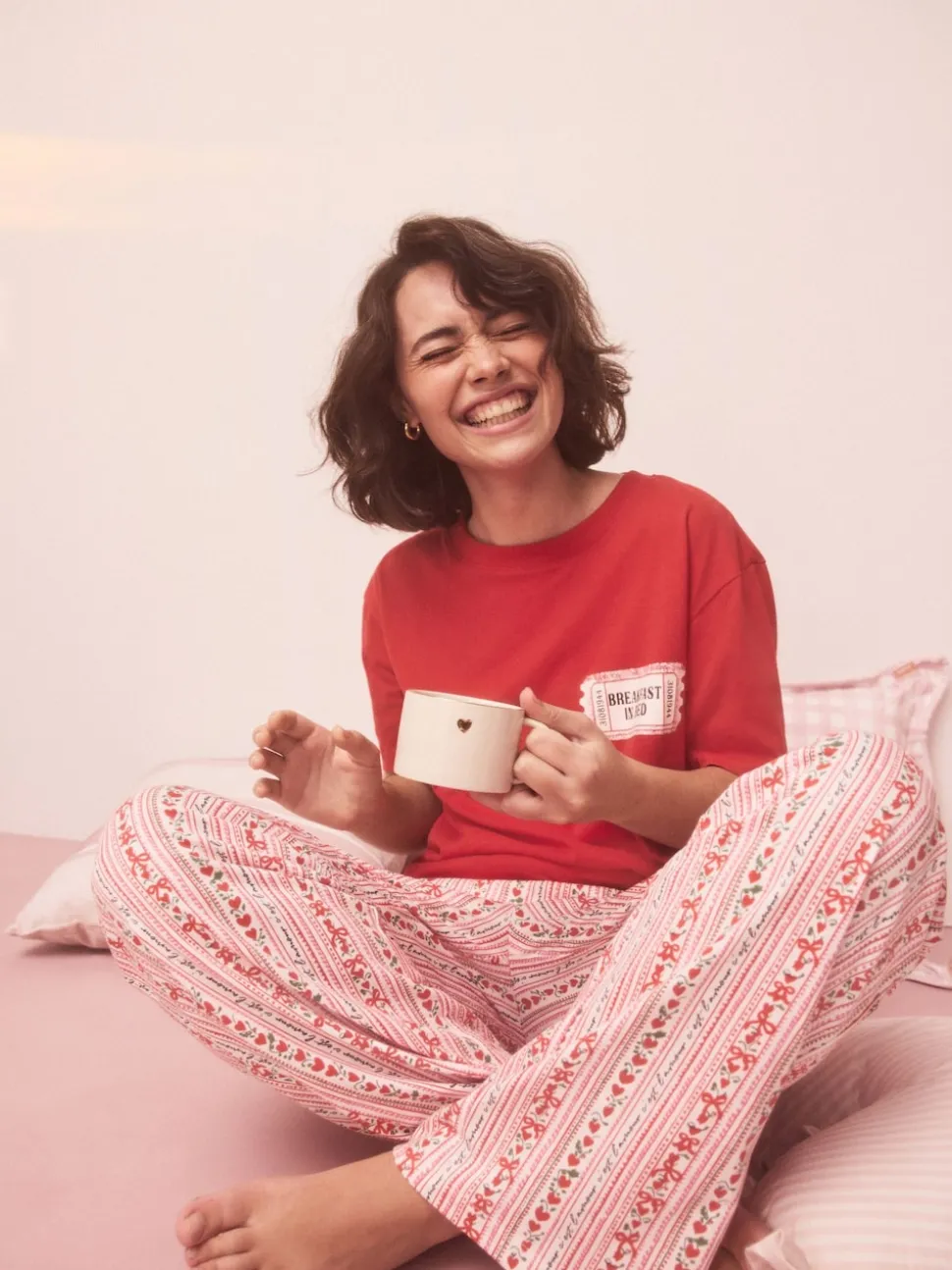 Red Graphic Short Sleeve Pyjamas
