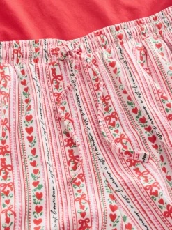 Red Graphic Short Sleeve Pyjamas