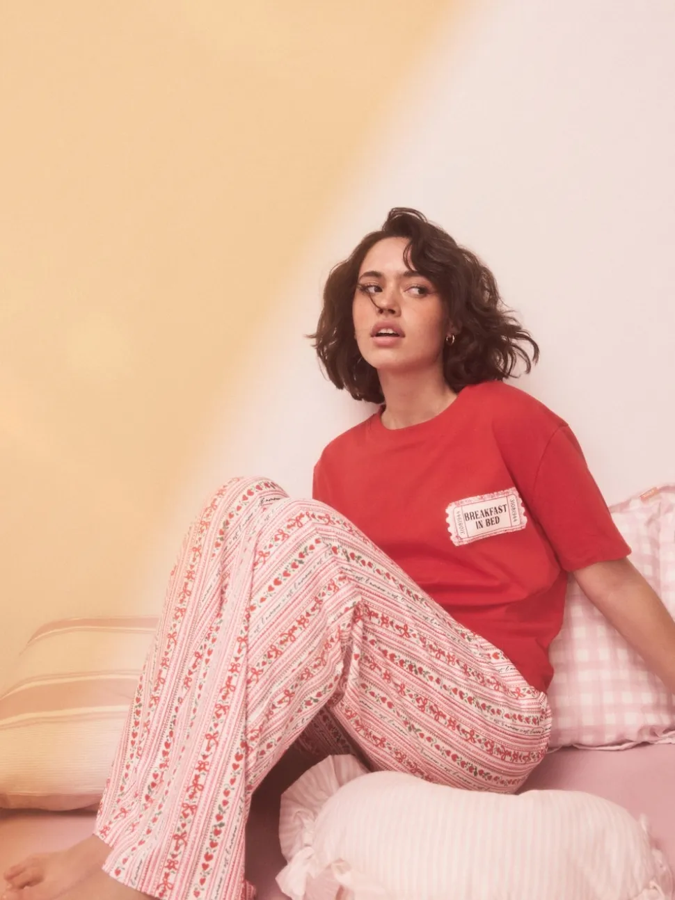 Red Graphic Short Sleeve Pyjamas