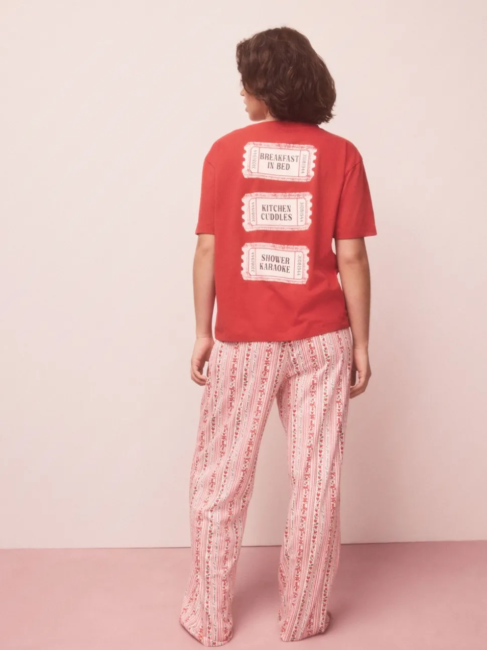 Red Graphic Short Sleeve Pyjamas