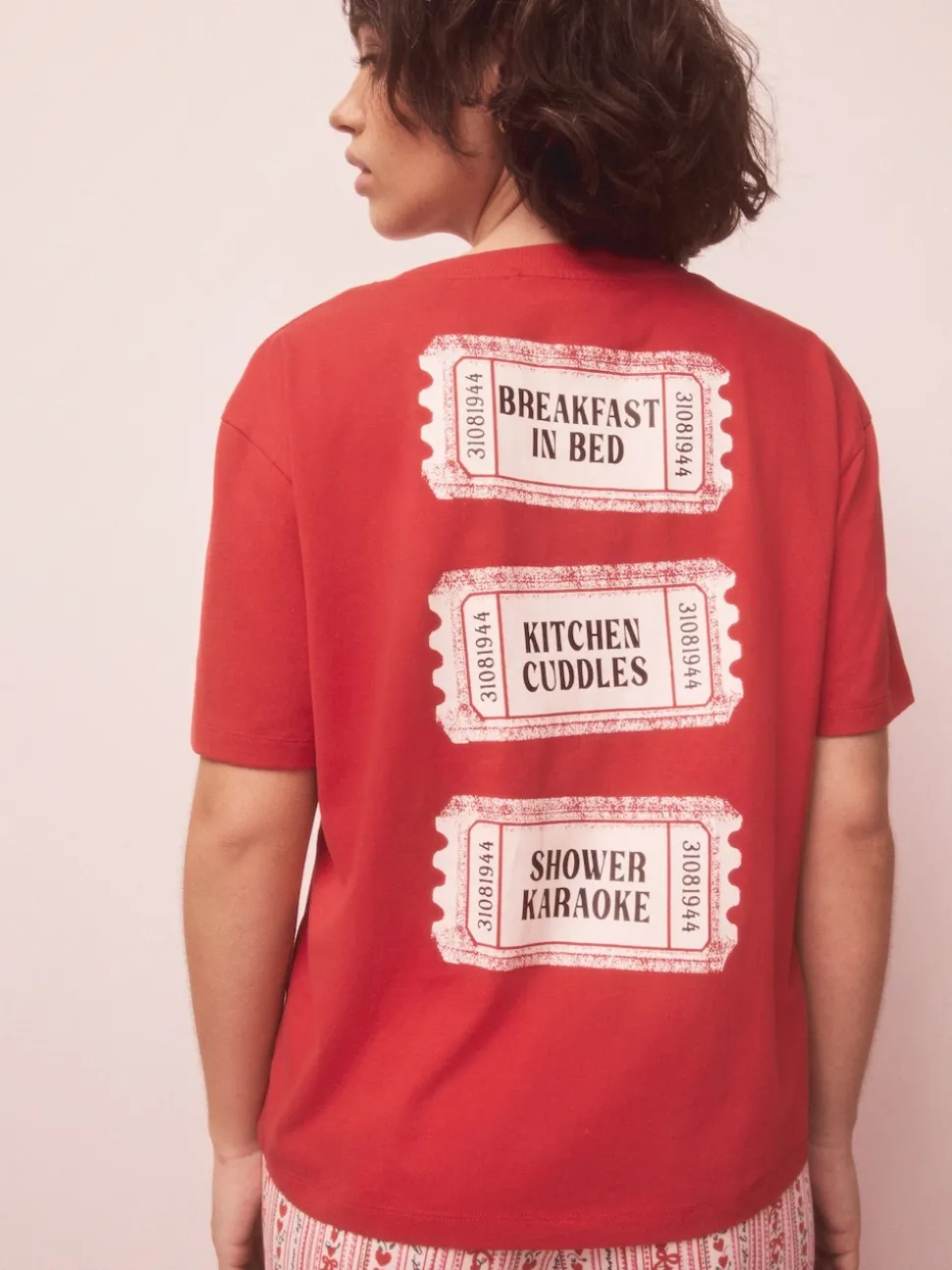Red Graphic Short Sleeve Pyjamas