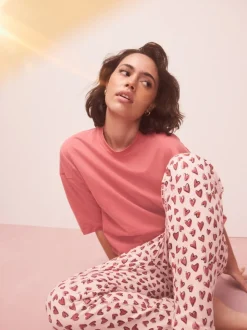 Red Heart Short Sleeve Pyjamas