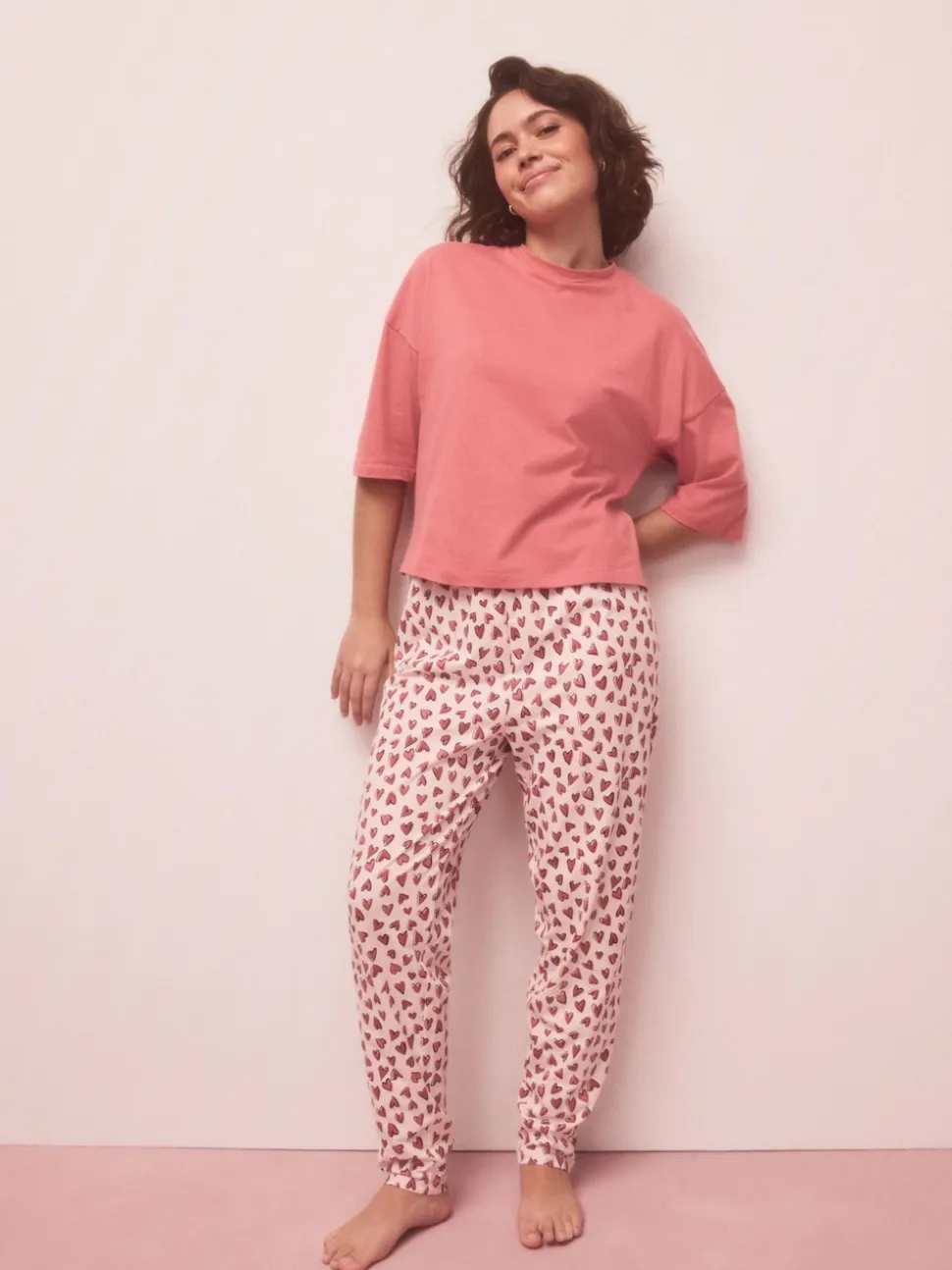 Red Heart Short Sleeve Pyjamas