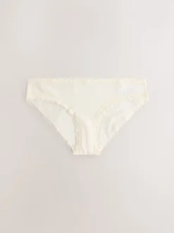 Red Heart/Green Check Bikini Cotton Lace Knickers 4 Pack