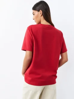 Red Heavyweight Short Sleeve Crew Neck T-Shirt