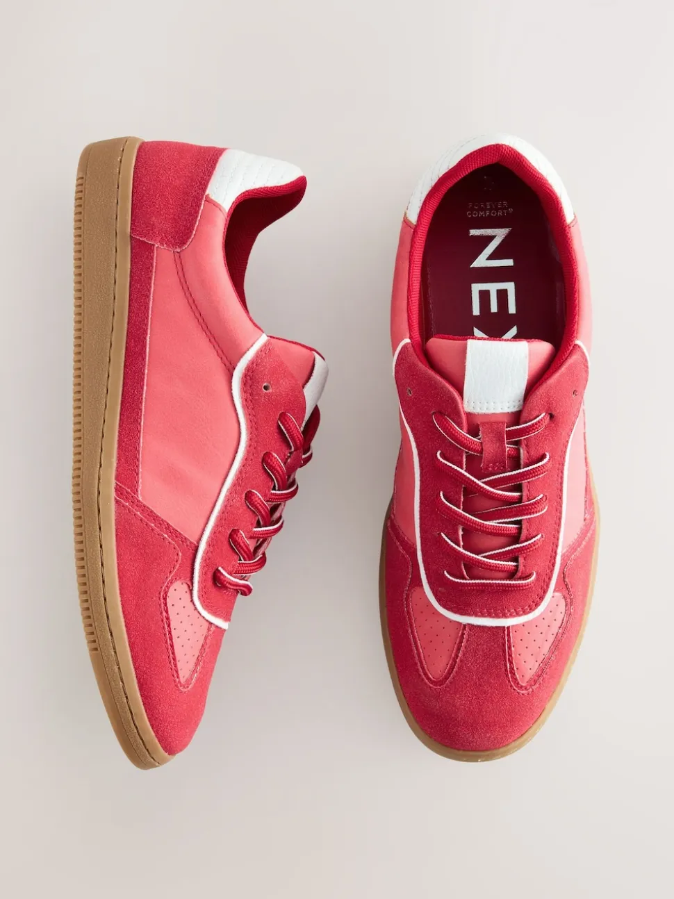 Red Lace-Up Trainers