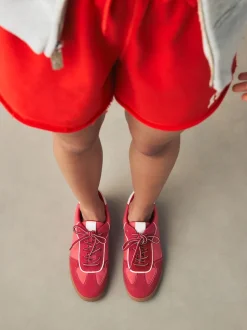 Red Lace-Up Trainers