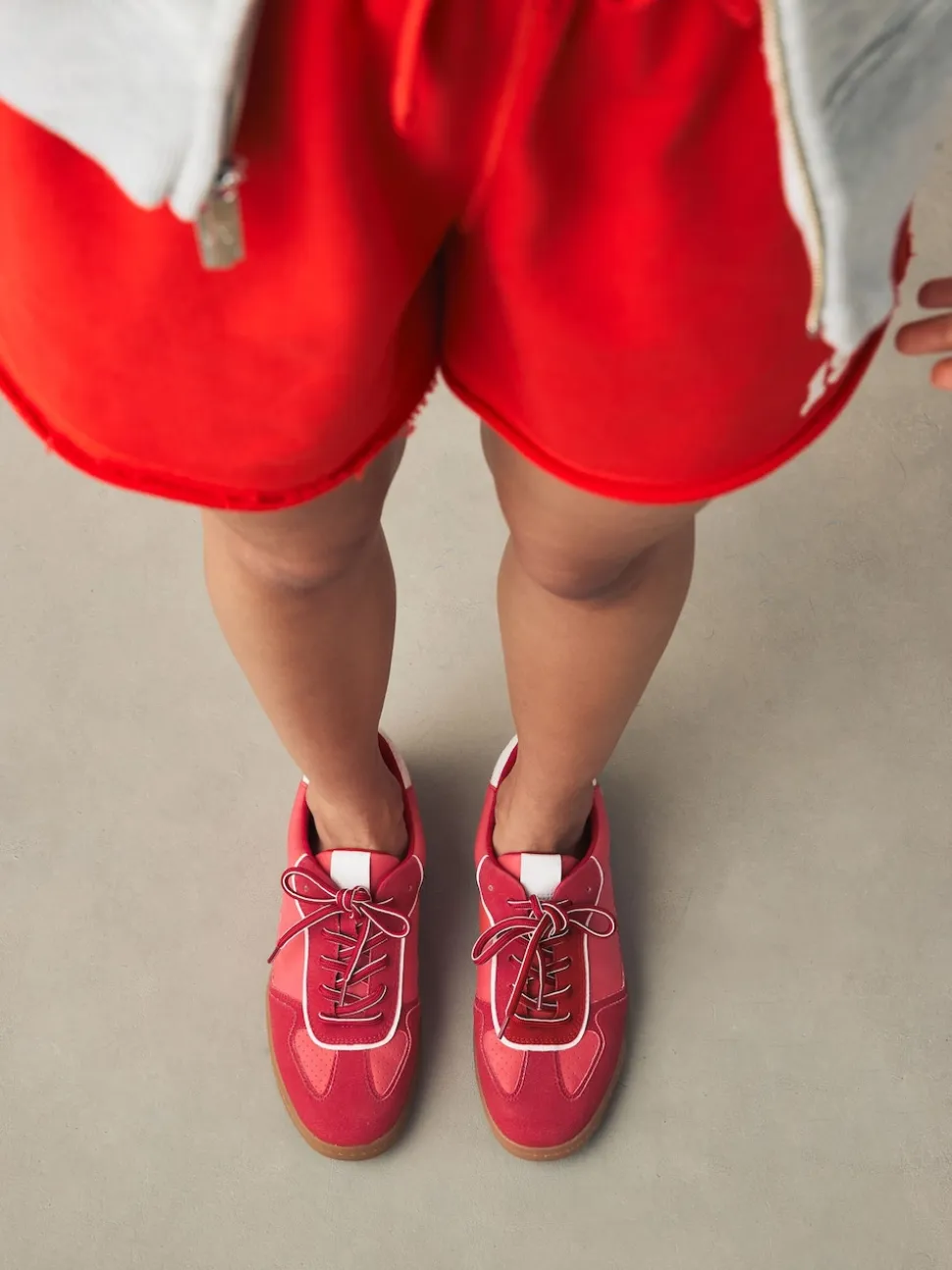 Red Lace-Up Trainers