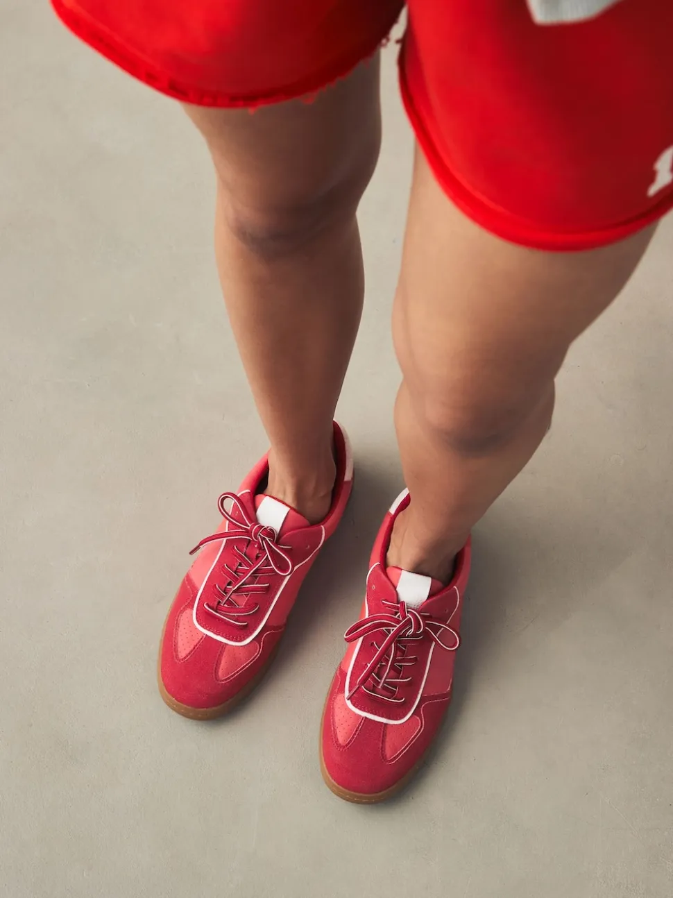 Red Lace-Up Trainers