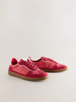 Red Lace-Up Trainers