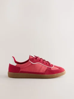 Red Lace-Up Trainers