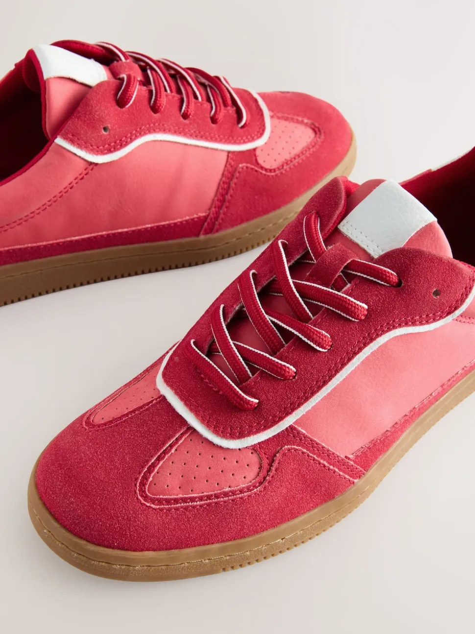 Red Lace-Up Trainers