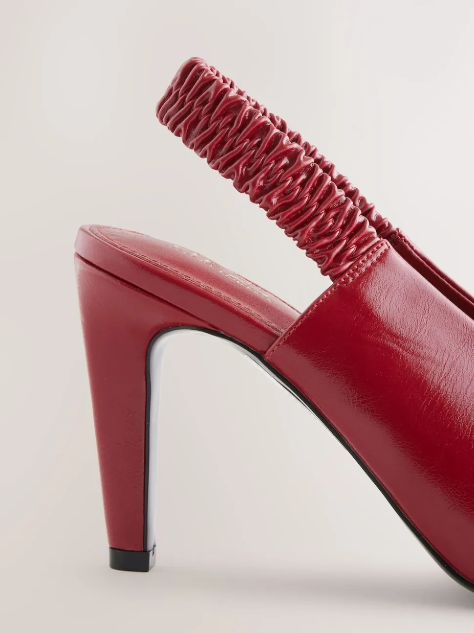 Red Pointed Toe High Cut Slingback Heels