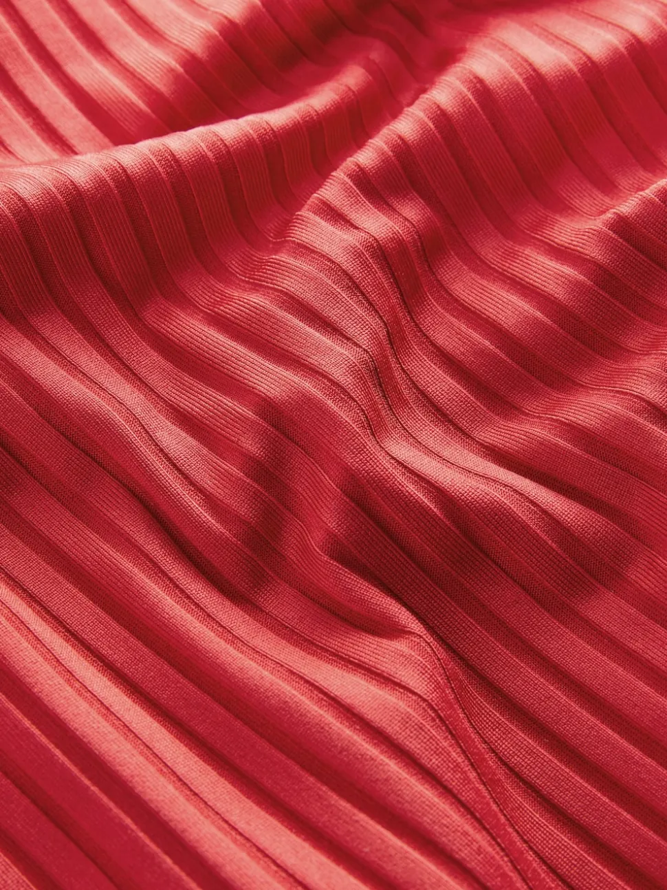 Red Rib Plunge Shaping Tummy Control Swimsuit