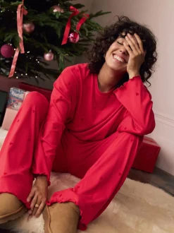 Red Star Heart Soft Long Sleeve Pyjamas