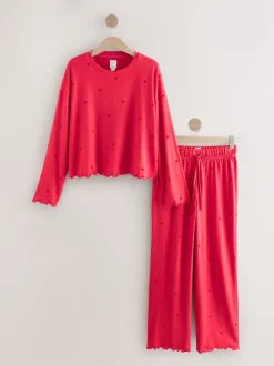 Red Star Heart Soft Long Sleeve Pyjamas