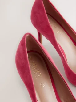 Red Suede Standard/Wide Fit Leather Mid Court Shoes