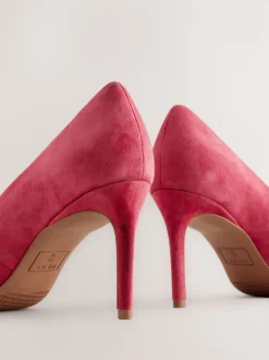 Red Suede Standard/Wide Fit Leather Mid Court Shoes