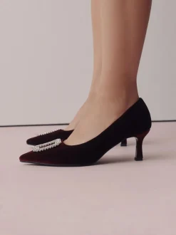Red Velvet Forever Comfort Jewel Trim Pointed Court Heels