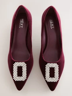Red Velvet Forever Comfort Jewel Trim Pointed Court Heels