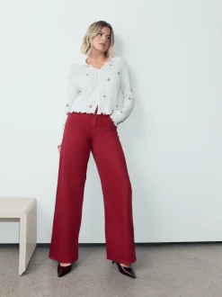 Red Wide Leg Jeans