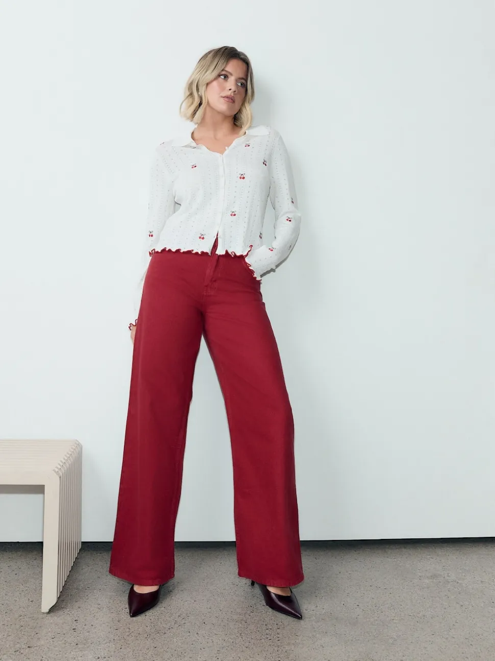 Red Wide Leg Jeans
