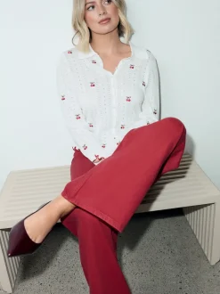 Red Wide Leg Jeans