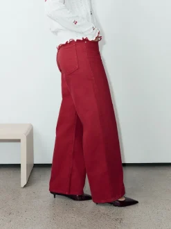 Red Wide Leg Jeans
