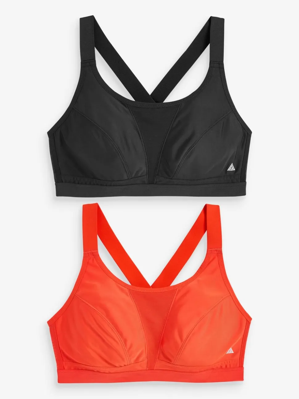 Red/Black Active Sports High Impact Dry Tech Crop Tops 2 Pack