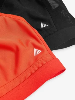 Red/Black Active Sports High Impact Dry Tech Crop Tops 2 Pack